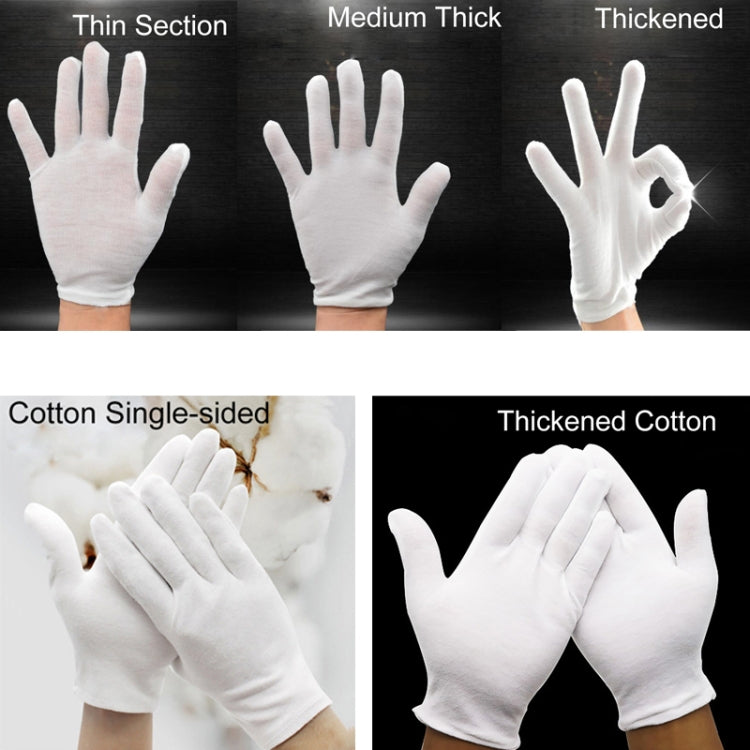 12 Pairs Pure Cotton Working Gloves, Thickened,Size:XL, Thickened,Size:XL