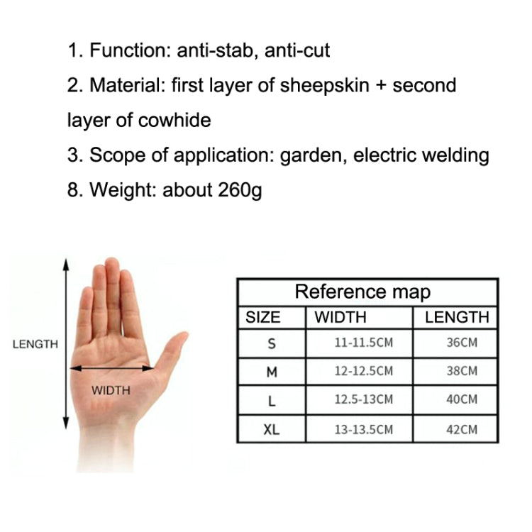 1 Pair Floral Garden Cut-Resistant Leather Gloves, Size: