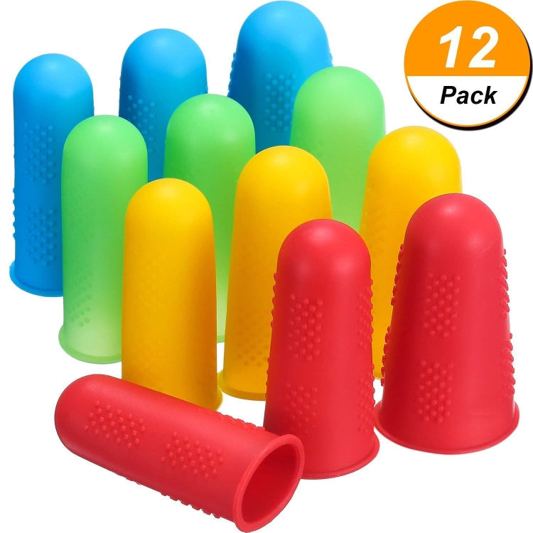 4 Sets Anti-scalding Non-slip High Temperature Resistant Silicone Finger Cuff With Particles, Random Color, Blue