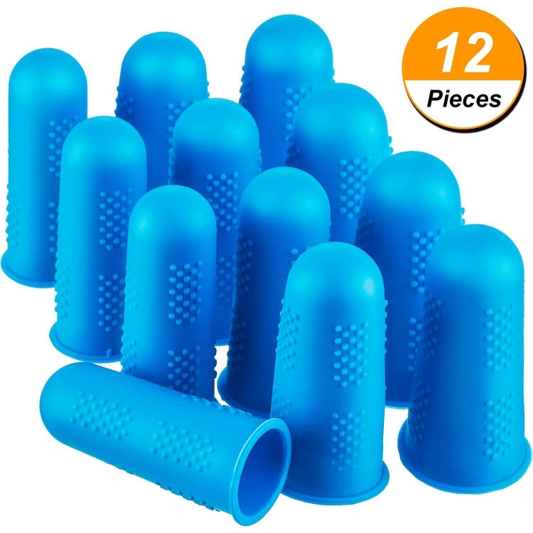 4 Sets Anti-scalding Non-slip High Temperature Resistant Silicone Finger Cuff With Particles, Random Color, Blue