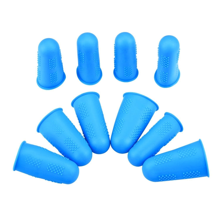 4 Sets Anti-scalding Non-slip High Temperature Resistant Silicone Finger Cuff With Particles, Random Color, Blue