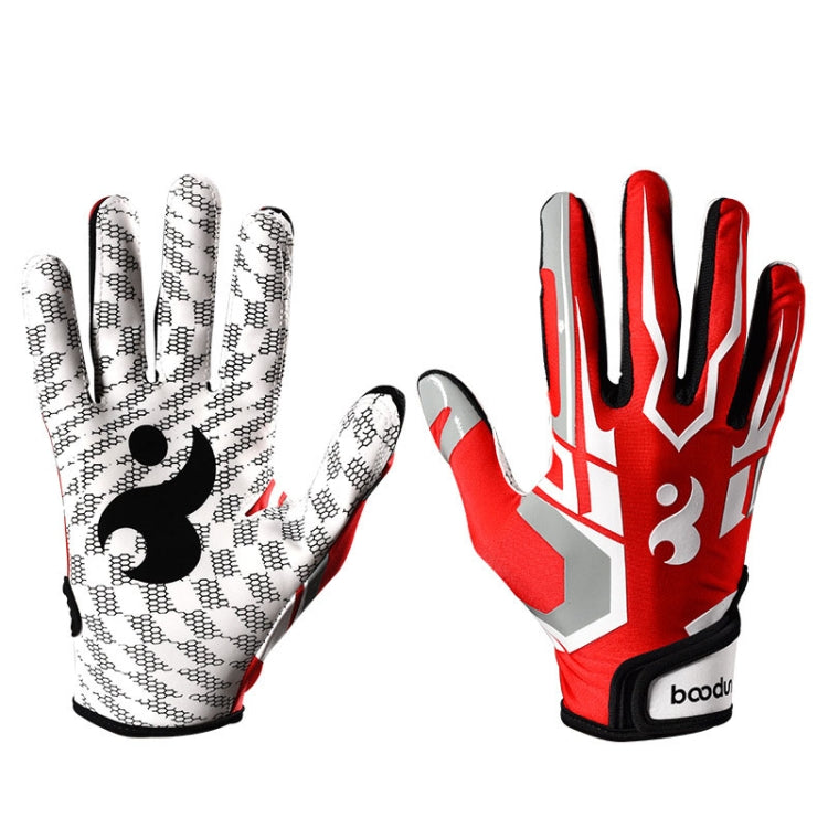 BOODUN C281071G Baseball Rugby Gloves Fitness Sports Anti-Slip Outdoor Hiking Gloves, C281071G Red M, C281071G Red L, C281071G White S, C281071G White M, C281071G White L, C281071G Red S
