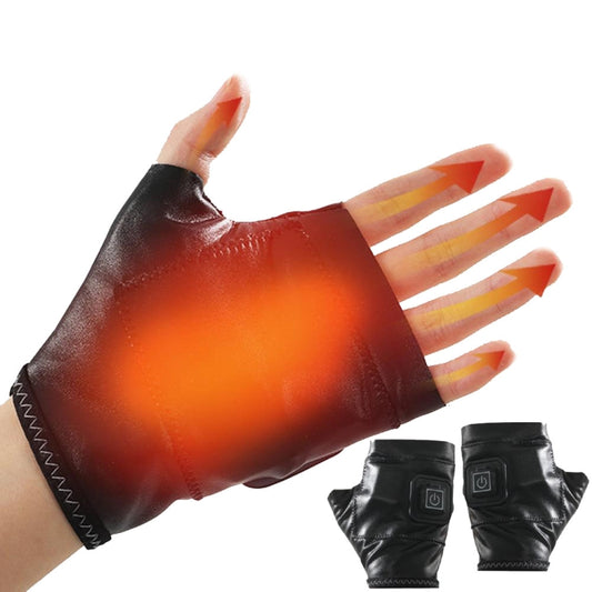 1 Pair Adjustable Temperature Rechargeable Intelligent Electric Heating Gloves Half Finger Gloves, S, M, L