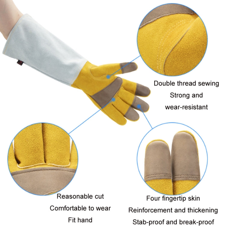 Leather Extended Thick Gardening Gloves Welder Work Gloves, Gold Original White L, Gold White M, Gold White L, Gold White XL