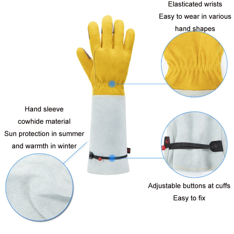 Leather Extended Thick Gardening Gloves Welder Work Gloves, Gold Original White L, Gold White M, Gold White L, Gold White XL