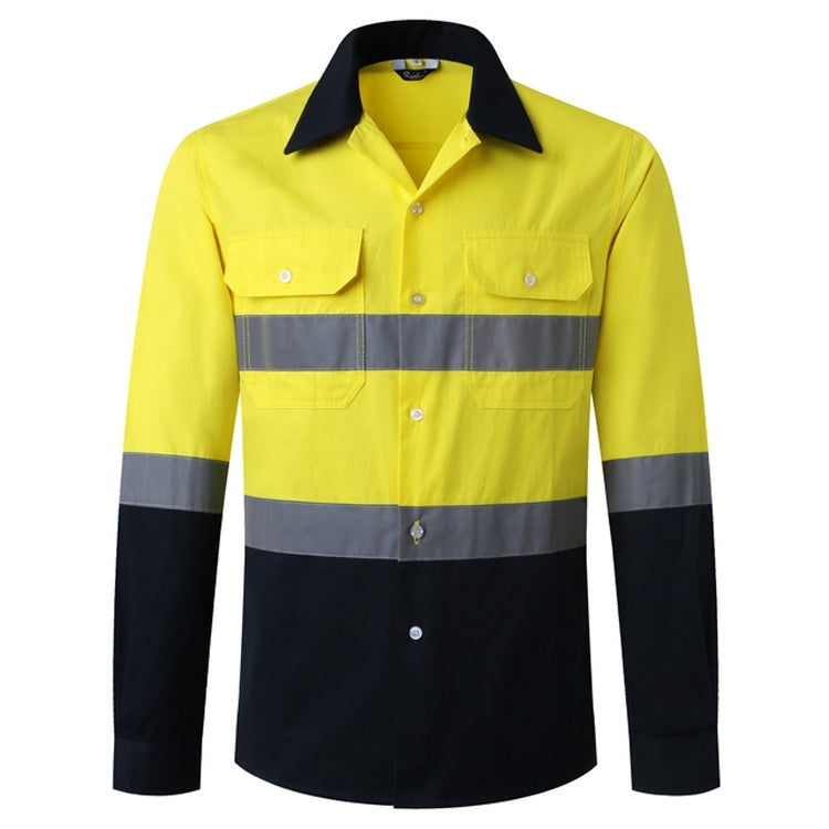 Pure Cotton Long-sleeved Reflective Clothes Overalls Work Clothes, S, M, L, XL, XXL, XXXL, XXXXL