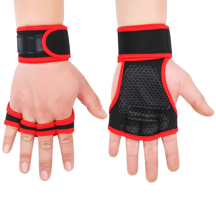 Weightlifting Dumbbell Horizontal Bar Anti-cocoon Anti-slip Wrist Fitness Four-finger Gloves, M, L, XL