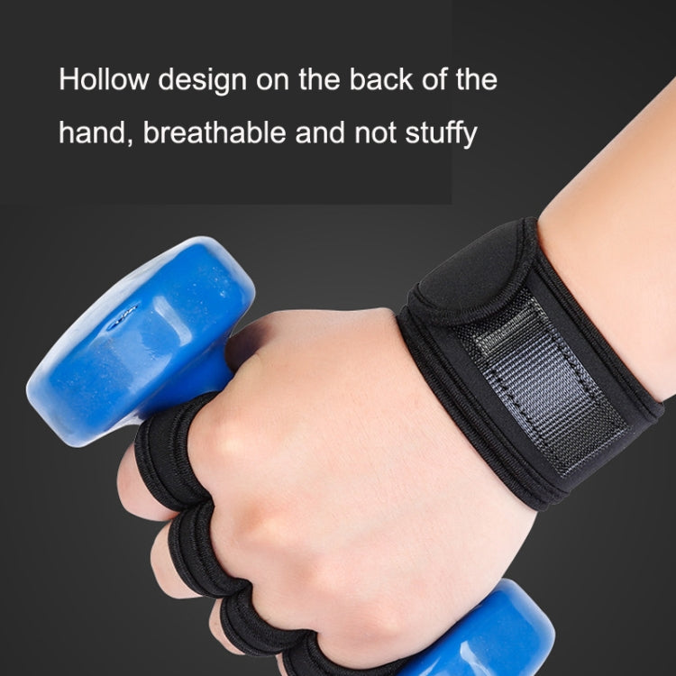 Weightlifting Dumbbell Horizontal Bar Anti-cocoon Anti-slip Wrist Fitness Four-finger Gloves, M, L, XL