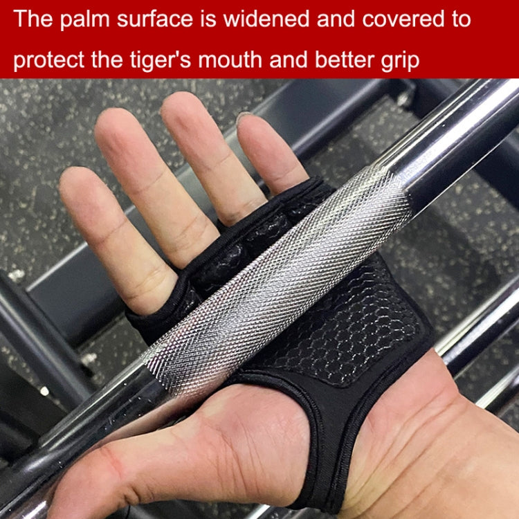 Weightlifting Dumbbell Horizontal Bar Anti-cocoon Anti-slip Wrist Fitness Four-finger Gloves, M, L, XL