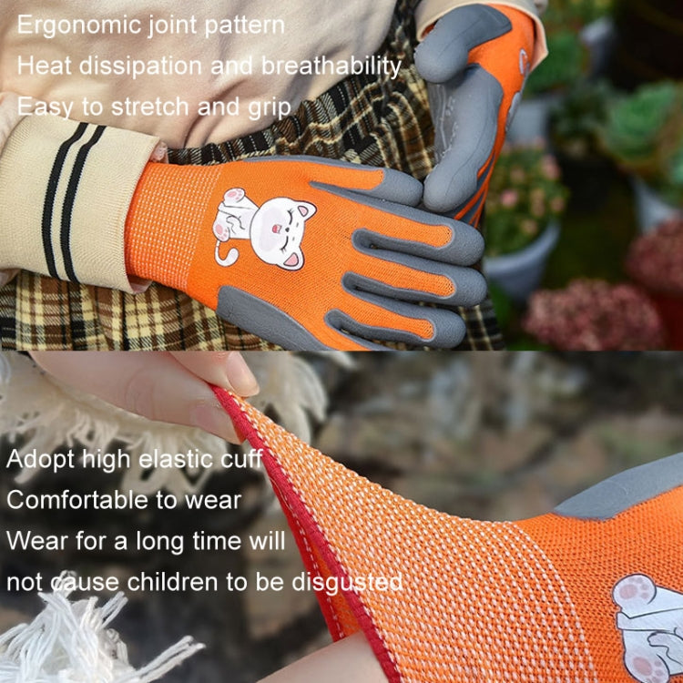 1pair TPE Children Cartoon Gloves Hamster Parrot Anti-scratch Bite Student Gardening Protective Anti-slip Wear-resistant Gloves, S Orange, S Blue, S Yellow, M Orange, M Blue, M Yellow, L Orange, L Blue, L Yellow
