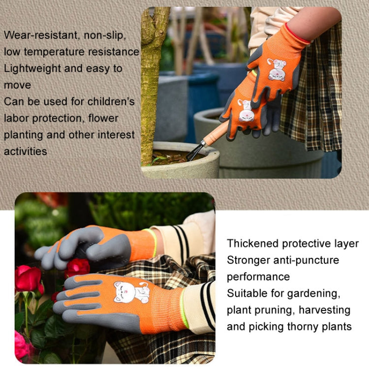 1pair TPE Children Cartoon Gloves Hamster Parrot Anti-scratch Bite Student Gardening Protective Anti-slip Wear-resistant Gloves, S Orange, S Blue, S Yellow, M Orange, M Blue, M Yellow, L Orange, L Blue, L Yellow