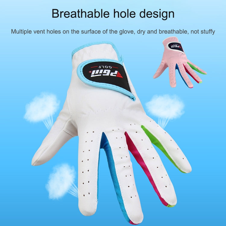 PGM One Pair Golf Microfiber Cloth Soft Comfortable Gloves for Children, 14, 15, 16, 17