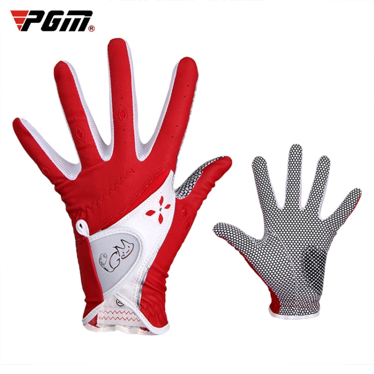PGM One Pair Golf Non-Slip PU Leather Gloves for Women (Color:Yellow Size:21), 17, 18, 19, 20, 21