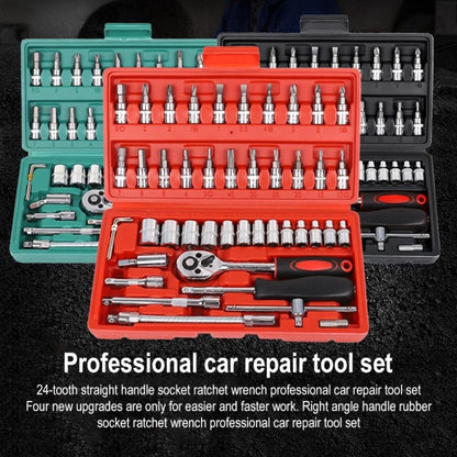 46 In 1 Multi-function Car Repair Combination Toolbox Ratchet Wrench Set (Red), 46 In 1(Red), 46 In 1(Black)