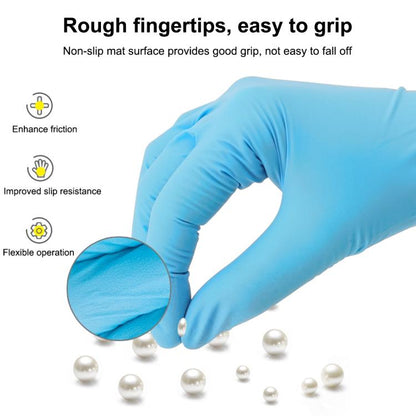 100 PCS Blue Disposable Butyronitrile Gloves Housework Supplies, Size: M, Suitable for Palm Width: 8cm-9cm, Size: M