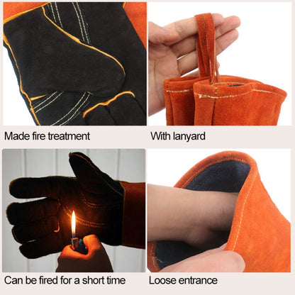 Outdoor BBQ Leather Men and Women Models High Temperature Insulation Thickening Long Welding Protective Gloves, CLS-BBQ