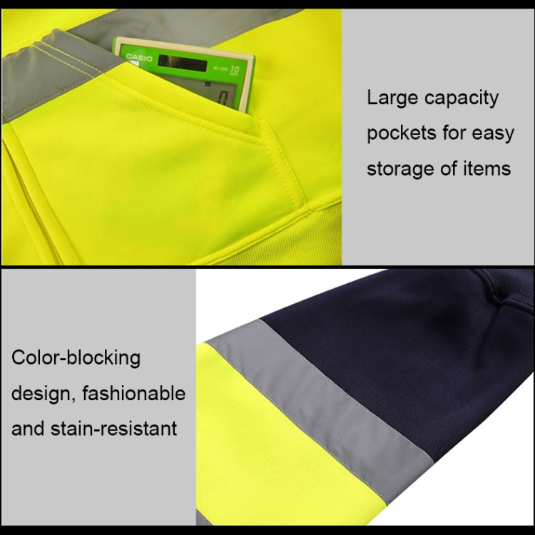 Reflective Hooded Zipper Sweatshirt Outdoor Sports Fleece Reflective Clothing, S, M, L, XL, XXL
