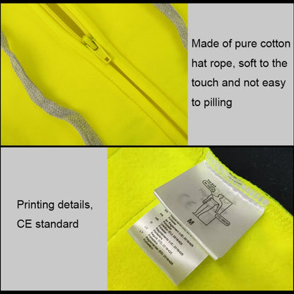 Reflective Hooded Zipper Sweatshirt Outdoor Sports Fleece Reflective Clothing