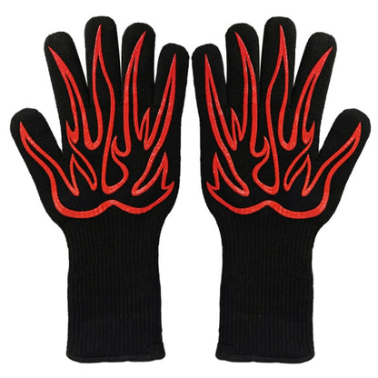 1 Pair High Temperature Resistant Silicone BBQ Gloves  Anti-Scalding Gloves, BBQ Red, BBQ Black, BBQ Blue, Big Flame Red, Big  Flame Black, Big Flame Blue, Flame Dots Red, Flame Dots  Black, Flame Dots  Blue, BBQ Flame Red, BBQ Flame Black�������������...