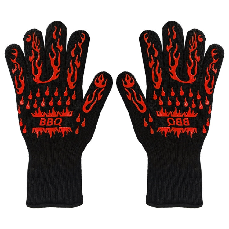 1 Pair High Temperature Resistant Silicone BBQ Gloves  Anti-Scalding Gloves, BBQ Red, BBQ Black, BBQ Blue, Big Flame Red, Big  Flame Black, Big Flame Blue, Flame Dots Red, Flame Dots  Black, Flame Dots  Blue, BBQ Flame Red, BBQ Flame Black�������������...