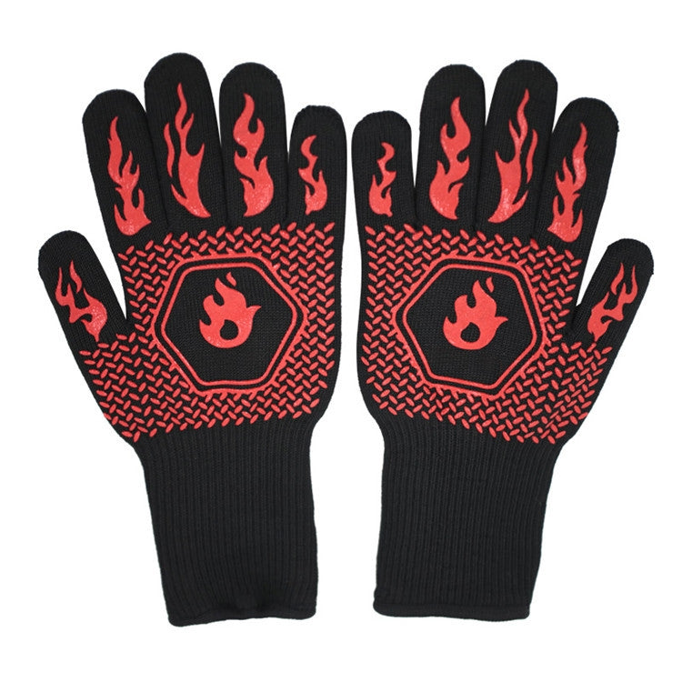 1 Pair High Temperature Resistant Silicone BBQ Gloves  Anti-Scalding Gloves, BBQ Red, BBQ Black, BBQ Blue, Big Flame Red, Big  Flame Black, Big Flame Blue, Flame Dots Red, Flame Dots  Black, Flame Dots  Blue, BBQ Flame Red, BBQ Flame Black�������������...