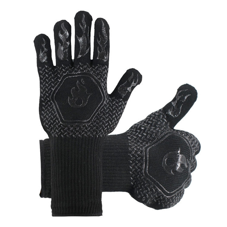 1 Pair High Temperature Resistant Silicone BBQ Gloves  Anti-Scalding Gloves, BBQ Red, BBQ Black, BBQ Blue, Big Flame Red, Big  Flame Black, Big Flame Blue, Flame Dots Red, Flame Dots  Black, Flame Dots  Blue, BBQ Flame Red, BBQ Flame Black�������������...