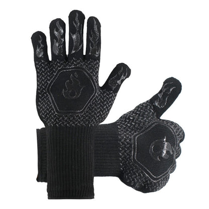 1 Pair High Temperature Resistant Silicone BBQ Gloves  Anti-Scalding Gloves, BBQ Red, BBQ Black, BBQ Blue, Big Flame Red, Big  Flame Black, Big Flame Blue, Flame Dots Red, Flame Dots  Black, Flame Dots  Blue, BBQ Flame Red, BBQ Flame Black�������������...