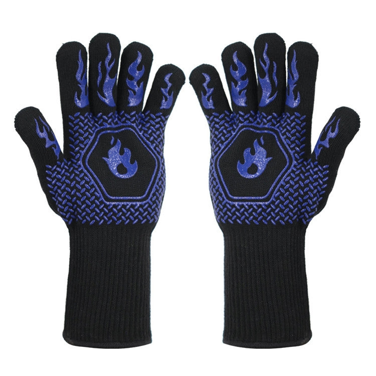 1 Pair High Temperature Resistant Silicone BBQ Gloves  Anti-Scalding Gloves, BBQ Red, BBQ Black, BBQ Blue, Big Flame Red, Big  Flame Black, Big Flame Blue, Flame Dots Red, Flame Dots  Black, Flame Dots  Blue, BBQ Flame Red, BBQ Flame Black�������������...