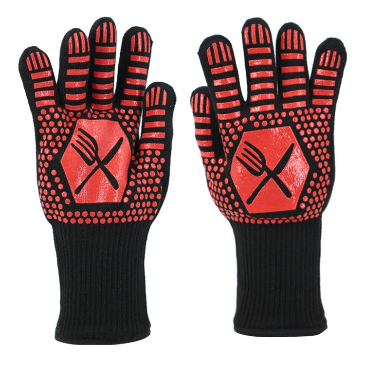 1 Pair High Temperature Resistant Silicone BBQ Gloves  Anti-Scalding Gloves, BBQ Red, BBQ Black, BBQ Blue, Big Flame Red, Big  Flame Black, Big Flame Blue, Flame Dots Red, Flame Dots  Black, Flame Dots  Blue, BBQ Flame Red, BBQ Flame Black�������������...