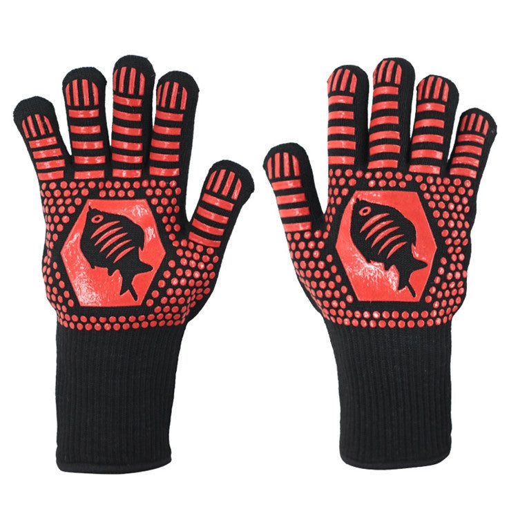 1 Pair High Temperature Resistant Silicone BBQ Gloves  Anti-Scalding Gloves, BBQ Red, BBQ Black, BBQ Blue, Big Flame Red, Big  Flame Black, Big Flame Blue, Flame Dots Red, Flame Dots  Black, Flame Dots  Blue, BBQ Flame Red, BBQ Flame Black�������������...