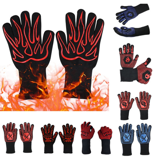 1 Pair High Temperature Resistant Silicone BBQ Gloves  Anti-Scalding Gloves, BBQ Red, BBQ Black, BBQ Blue, Big Flame Red, Big  Flame Black, Big Flame Blue, Flame Dots Red, Flame Dots  Black, Flame Dots  Blue, BBQ Flame Red, BBQ Flame Black�������������...