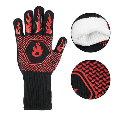 1 Pair High Temperature Resistant Silicone BBQ Gloves  Anti-Scalding Gloves, BBQ Red, BBQ Black, BBQ Blue, Big Flame Red, Big  Flame Black, Big Flame Blue, Flame Dots Red, Flame Dots  Black, Flame Dots  Blue, BBQ Flame Red, BBQ Flame Black�������������...