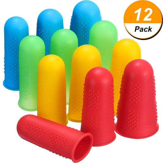 4 Sets Anti-scalding Non-slip High Temperature Resistant Silicone Finger Cuff With Particles, Random Color, Blue