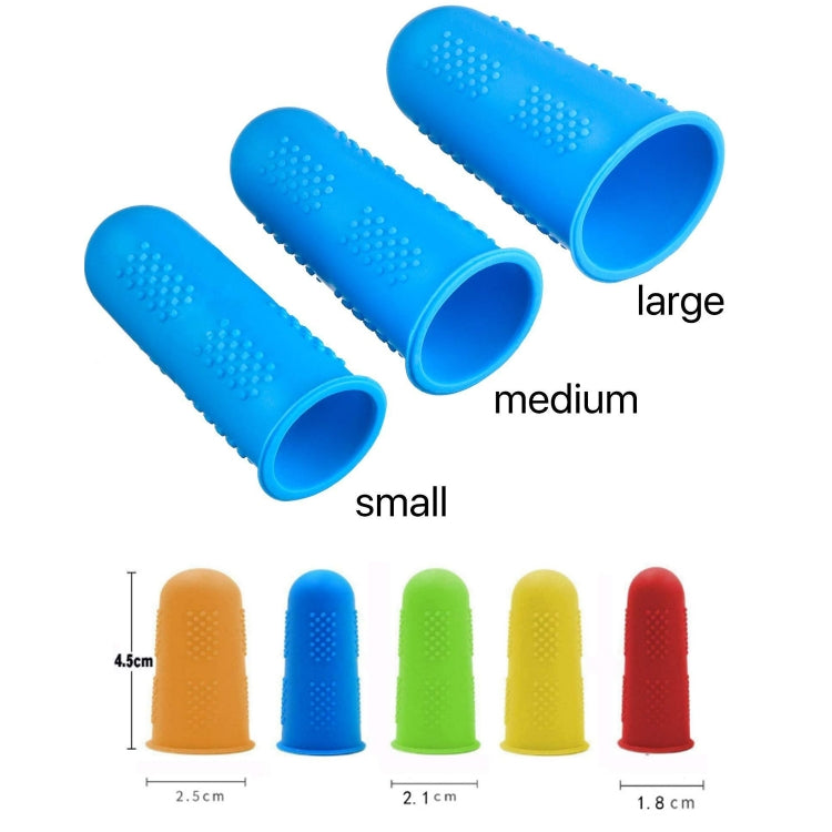 4 Sets Anti-scalding Non-slip High Temperature Resistant Silicone Finger Cuff With Particles, Random Color, Blue