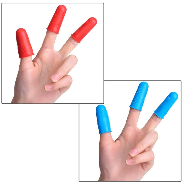 4 Sets Anti-scalding Non-slip High Temperature Resistant Silicone Finger Cuff With Particles, Random Color, Blue