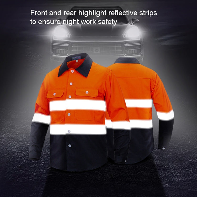 Pure Cotton Long-sleeved Reflective Clothes Overalls Work Clothes, S, M, L, XL, XXL, XXXL, XXXXL