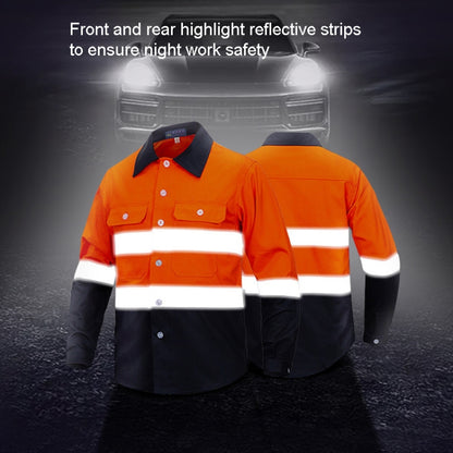 Pure Cotton Long-sleeved Reflective Clothes Overalls Work Clothes, S, M, L, XL, XXL, XXXL, XXXXL
