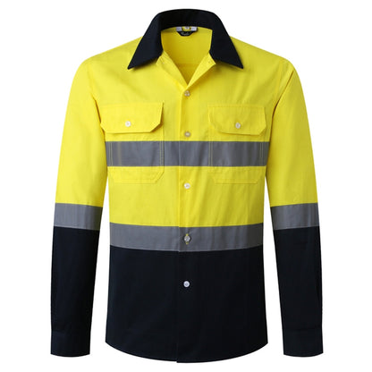 Pure Cotton Long-sleeved Reflective Clothes Overalls Work Clothes, S, M, L, XL, XXL, XXXL, XXXXL