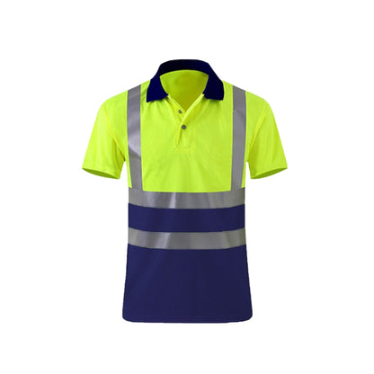 Reflective Quick-drying T-shirt Lapel Short-sleeved Safety Work Shirt, M, L, XL, XXL, XXXL, XXXXL