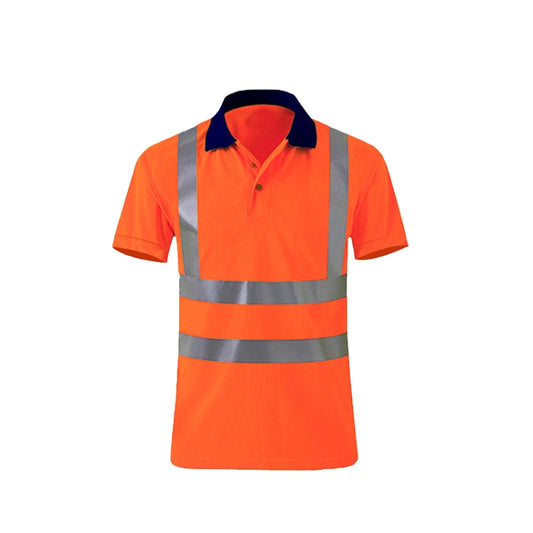 Reflective Quick-drying T-shirt Lapel Short-sleeved Safety Work Shirt, M, L, XL, XXL, XXXL, XXXXL