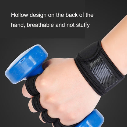 Weightlifting Dumbbell Horizontal Bar Anti-cocoon Anti-slip Wrist Fitness Four-finger Gloves, M, L, XL