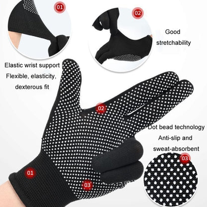 5pairs Outdoor Breathable Non-slip Particle Silicone Hiking Riding Nylon Gloves Thin Mittens