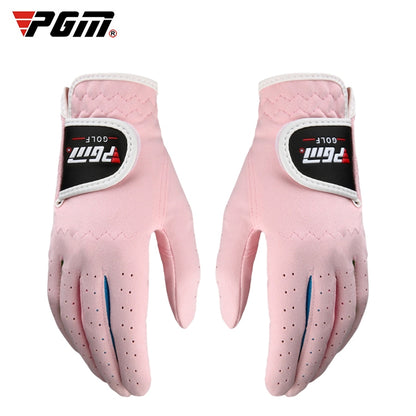 PGM One Pair Golf Microfiber Cloth Soft Comfortable Gloves for Children, 14, 15, 16, 17