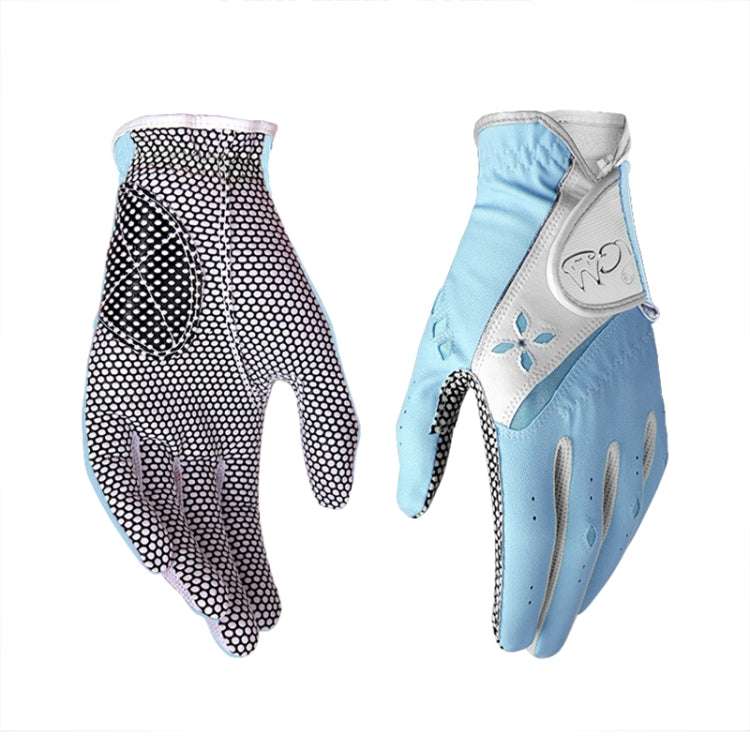 PGM One Pair Golf Non-Slip PU Leather Gloves for Women (Color:Yellow Size:21), 17, 18, 19, 20, 21